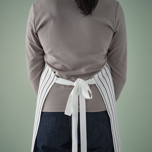 IKEA - RINNIG, apron for kitchen, white/black, 69x85 cm