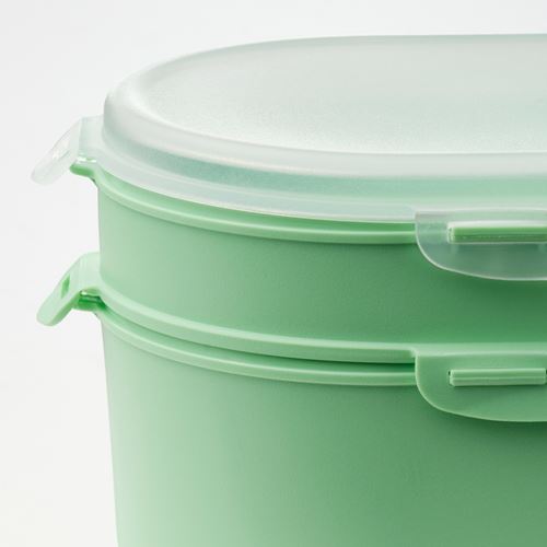 IKEA - UTBJUDA, kapaklı plastik saklama kabı, açık yeşil, 0,2 lt x 0,6 lt