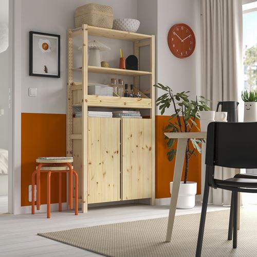 IKEA - IVAR, kapaklı raf ünitesi, çam, 89x30x179 cm