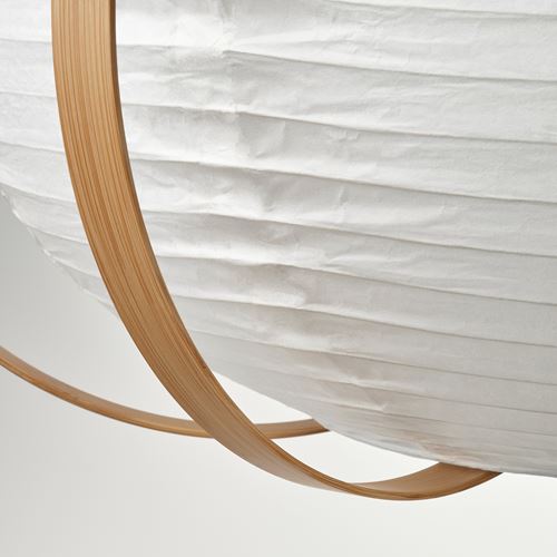 IKEA - TAGGTOFS, sarkıt lamba abajur başlığı, beyaz-bambu, 67 cm