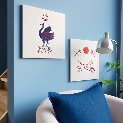IKEA - PJATTERYD, resim, çok renkli, 40x40 cm