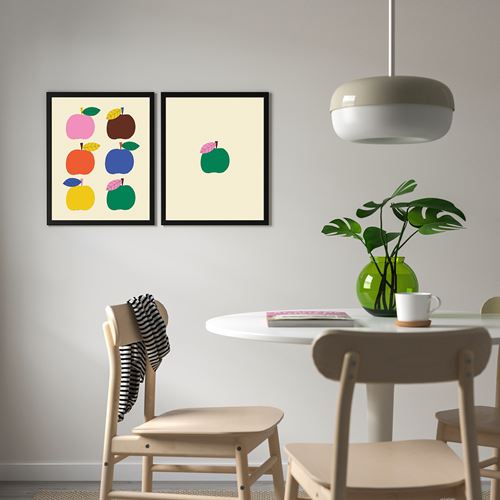 IKEA - FISKBO, çerçeveli poster, çok renkli, 40x50 cm