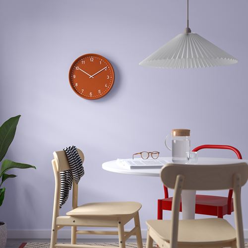 IKEA - BONDIS, wall clock, orange, 38 cm
