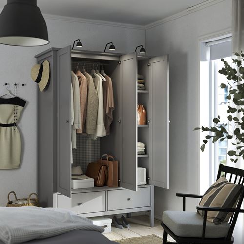 IKEA - GULLABERG, wardrobe, grey, 128x64x201 cm