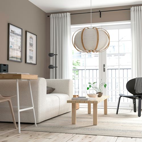 IKEA - TAGGTOFS, sarkıt lamba abajur başlığı, beyaz-bambu, 67 cm