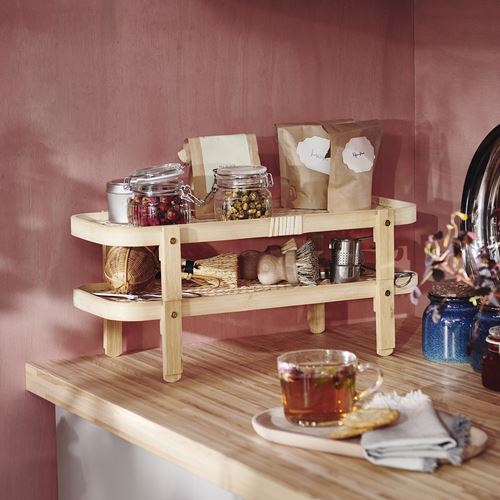 IKEA - KÖSSEBAR, food drying rack with 2 trays, bamboo, 46x21x22 cm