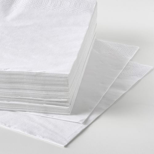 IKEA - FANTASTISK, paper napkin, white, 24x24 cm
