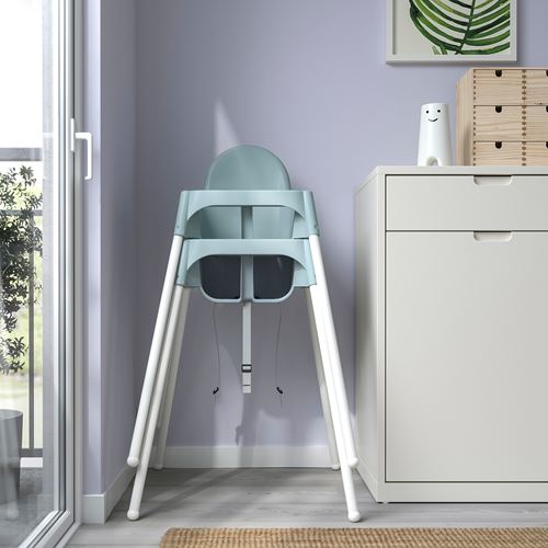 IKEA - ANTILOP, mama sandalyesi, gri-mavi-beyaz, 90 cm