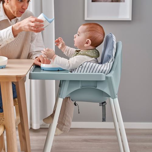 IKEA - ANTILOP, highchair with tray, grey-blue-white, 90 cm