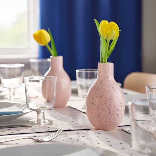 IKEA - BLODBJÖRK, vazo, uçuk pembe-mavi, 16 cm