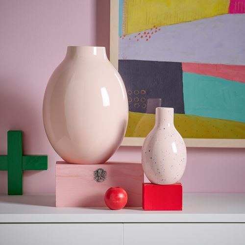 IKEA - BLODBJÖRK, vazo, uçuk pembe, 25 cm