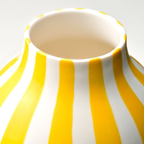 IKEA - BLODBJÖRK, vase, white/yellow, 25 cm