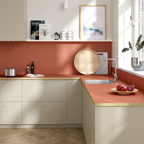 IKEA - EKBACKEN, worktop, terracotta effect-laminate, 246x63,5x2,8 cm