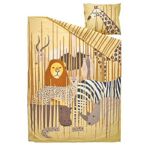 IKEA - SANDLÖPARE, çocuk nevresim takımı, sarı, 150x200/50x60 cm