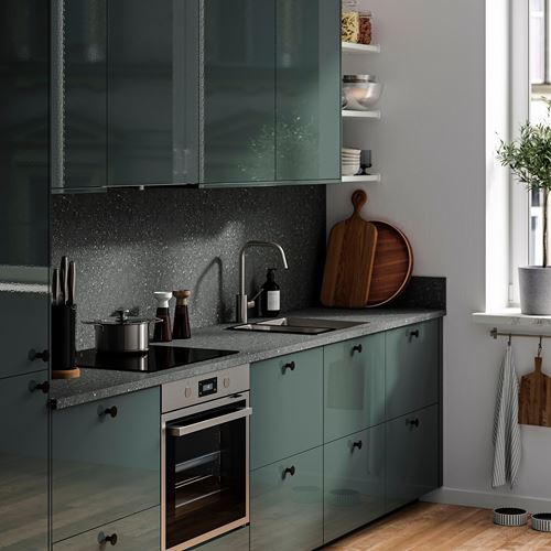 IKEA - EKBACKEN, worktop, grey terrazzo effect-laminate, 246x63,5x2,8 cm