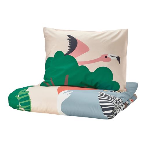 IKEA - SANDLÖPARE, çocuk nevresim takımı, çok renkli, 150x200/50x60 cm