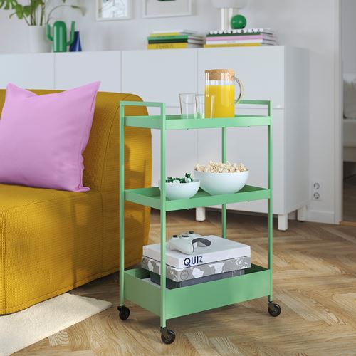 IKEA - NISSAFORS, servis arabası, açık yeşil, 50,5x30x83 cm
