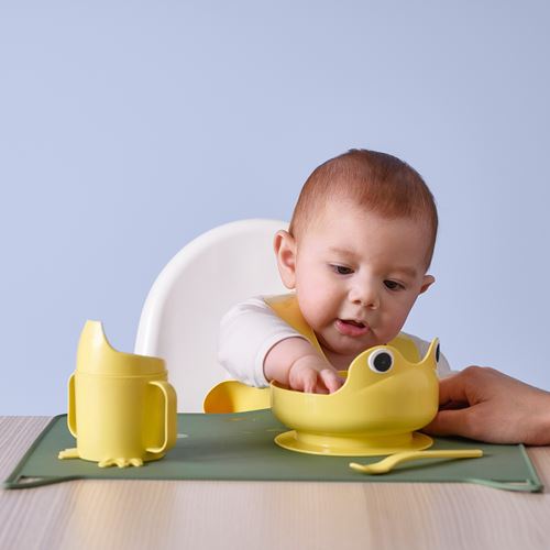 IKEA - MATA, çocuk yemek seti, açık sarı