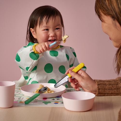 IKEA - SMASKA, bebek çatal bıçak seti, çok renkli