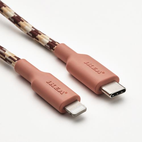 IKEA - LILLHULT, Lightning - USB-C Kablo, pembe-bej, 1.5 m