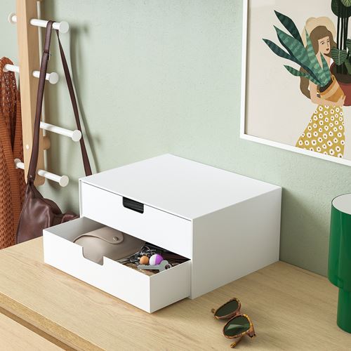 IKEA - FJADERHARV, drawer box, white, 32x25 cm
