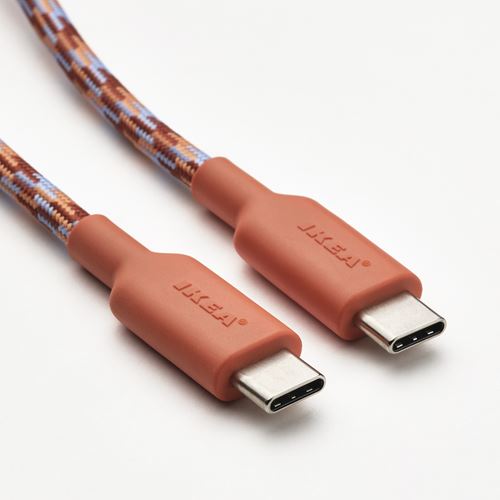 IKEA - LILLHULT, USB-C - USB-C kablo, turuncu-lila, 1.5 m