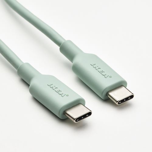 IKEA - SITTBRUNN, USB-C - USB-C kablo, açık yeşil, 1.0 m