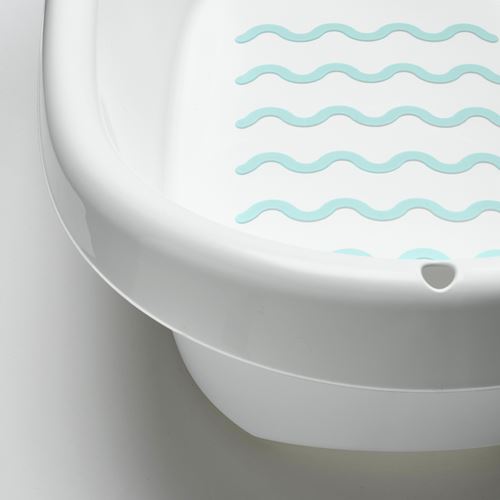 IKEA - LATTSAM, baby bath, white/turquoise, 71x43x24 cm