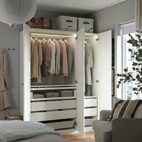 IKEA - PAX/TYSSEDAL, PAX wardrobe, white, 150x60x201 cm