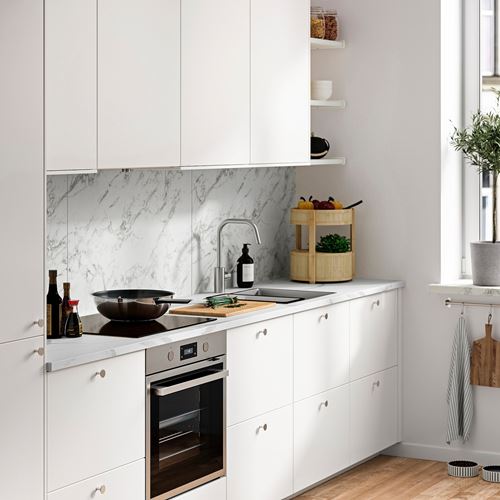 IKEA - LYSEKIL, çift taraflı duvar paneli, beyaz canlı mermer görünümlü-beyaz mermer görünümlü, 119,6x55 cm