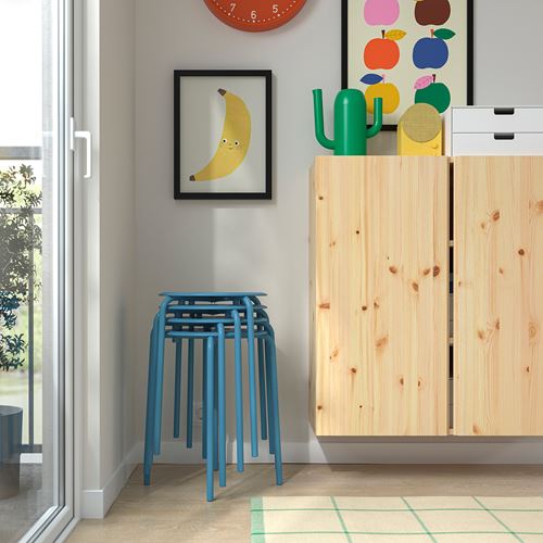 IKEA - MARIUS, tabure, mavi, 45 cm