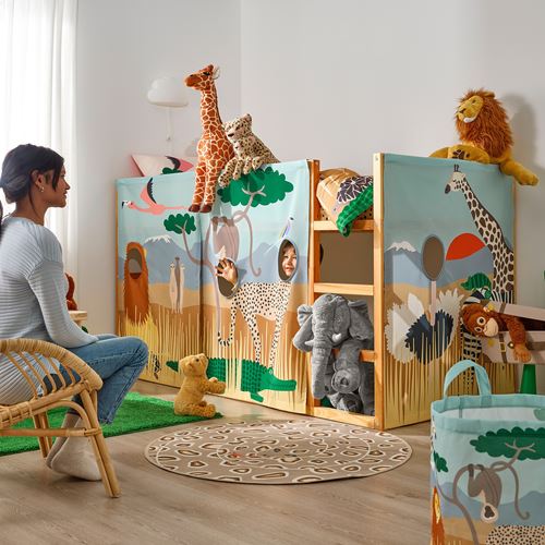 IKEA - KURA, çocuk karyola perdesi, çok renkli