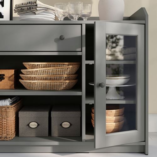 IKEA - HAUGA, console, grey, 140x46x84 cm