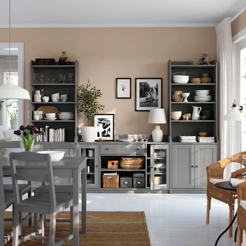 IKEA - HAUGA, dolap kombinasyonu, gri, 279x46x199 cm