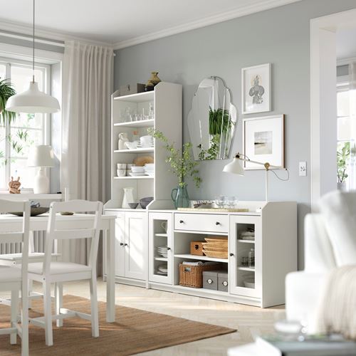 IKEA - HAUGA, storage combination, white, 210x46x199 cm