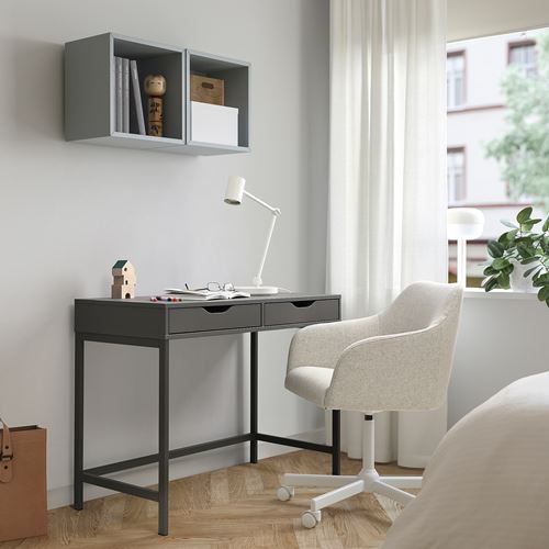 IKEA - ALEX, çalışma masası, koyu gri, 100x48 cm
