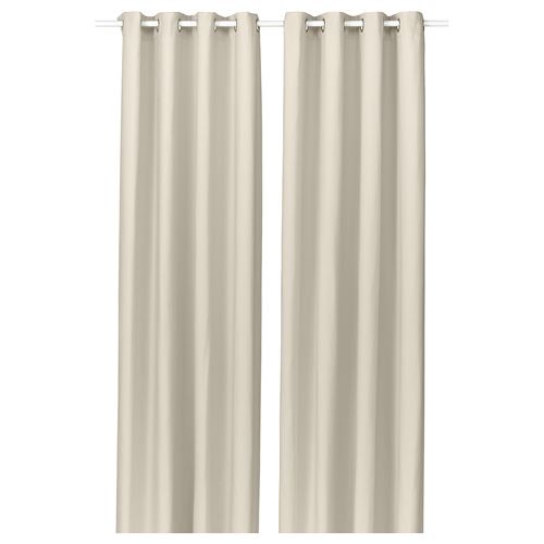 IKEA - GINSTMOTT, fon perde/2 kanat, bej, 145x300 cm