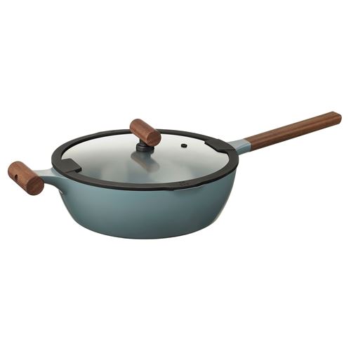 IKEA - KLIPPFISK, tencere, yapışmaz kaplama-ahşap-gri turkuaz, 28 cm