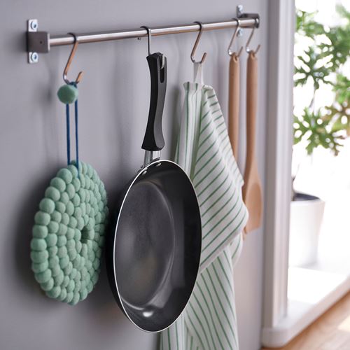 IKEA - TAGGHAJ, kızartma tavası, seramik kaplama-siyah, 24 cm