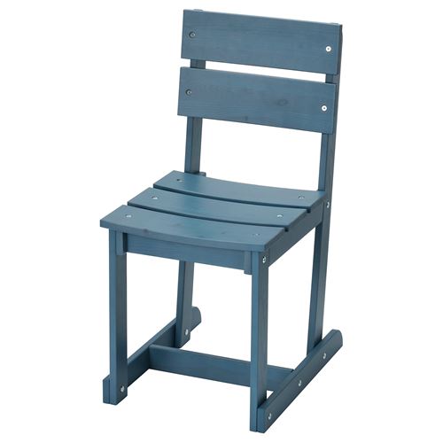 IKEA - OMMJANGE, ahşap sandalye, mavi