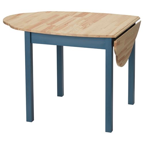 IKEA - OMMJANGE, katlanır mutfak masası, çam-mavi, 2-4 kişilik