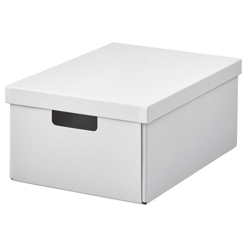 IKEA - FJADERHARV, box with lid, white, 25x35x16 cm