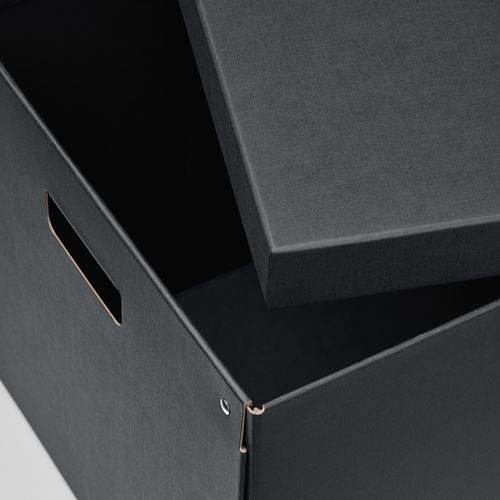 IKEA - FJADERHARV, box with lid, anthracite, 32x35x31 cm