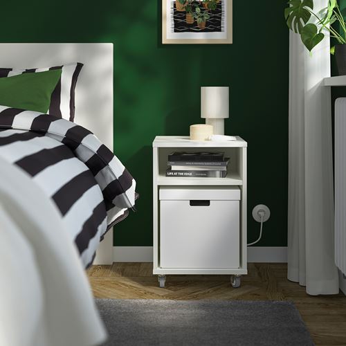 IKEA - FJADERHARV, box with lid, white, 32x35x31 cm