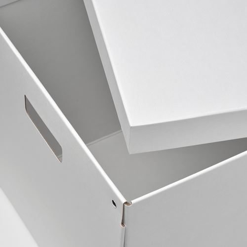 IKEA - FJADERHARV, box with lid, white, 32x35x31 cm