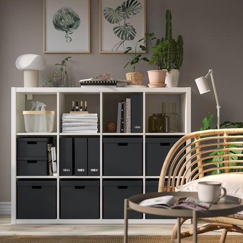 IKEA - FJADERHARV, box with lid, anthracite, 32x35x31 cm