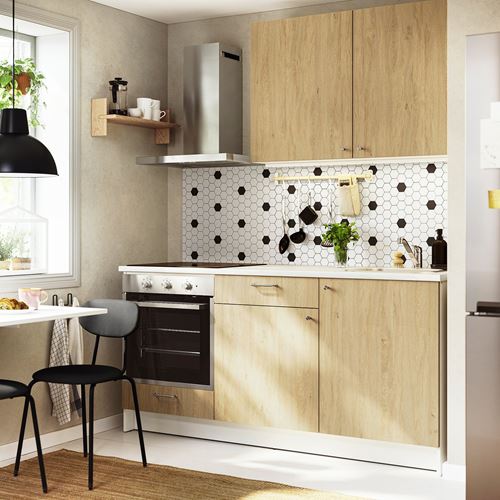 IKEA - KNOXHULT, mutfak dolabı kombinasyonu, meşe görünümlü, 180x61x220 cm