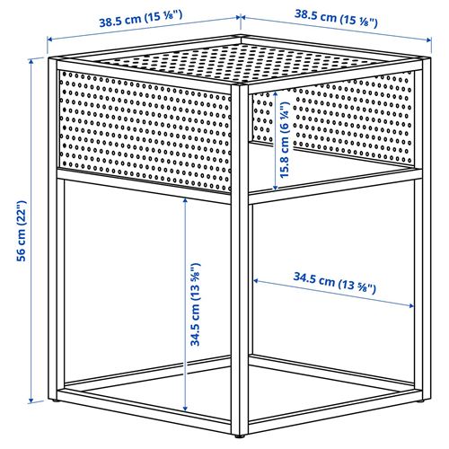IKEA - GILLERSBERG, komodin, bambu-beyaz, 39x39x56 cm