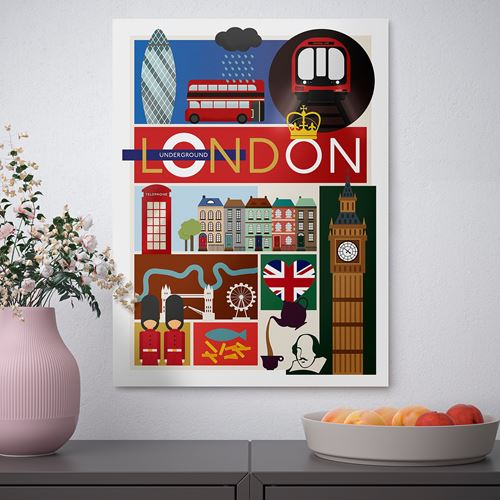 IKEA - PJATTERYD, picture, multicolour, 30x40 cm
