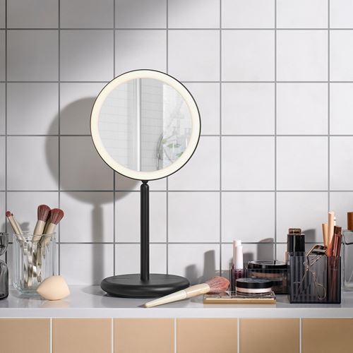 IKEA - EKFANN, aydınlatmalı ayna, siyah